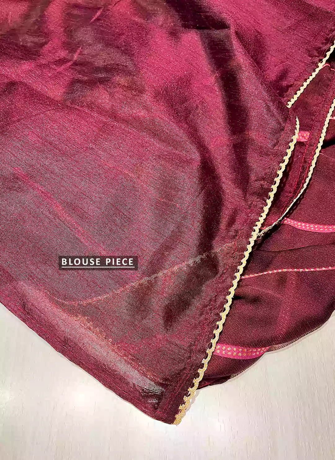 Wine Purple Moss Chiffon Leheriya Saree - TREEVESTO