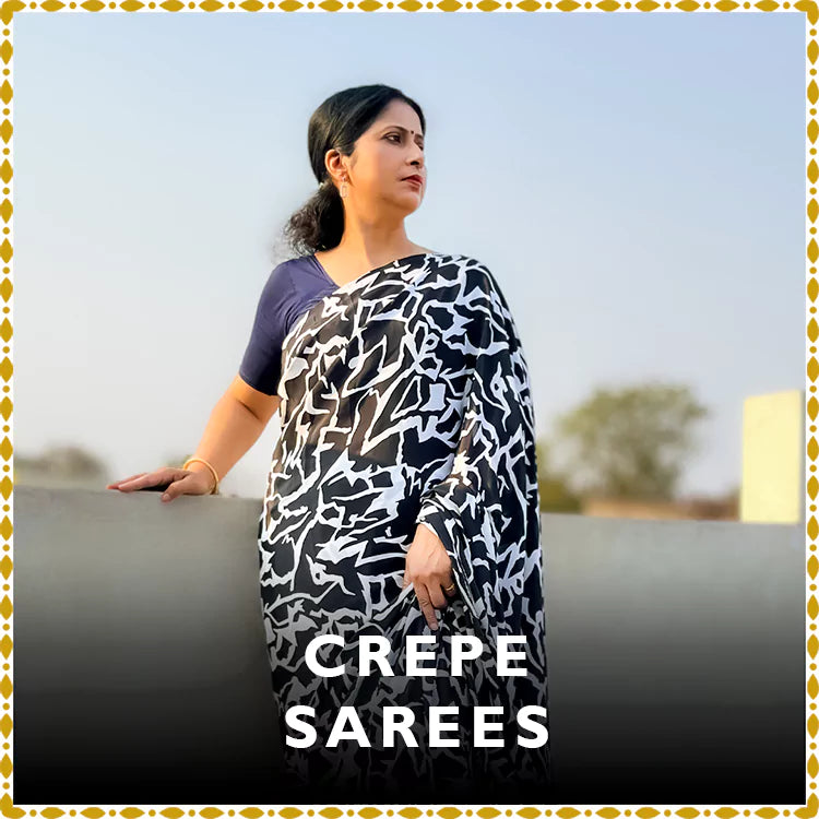 Crepe Sarees TREEVESTO