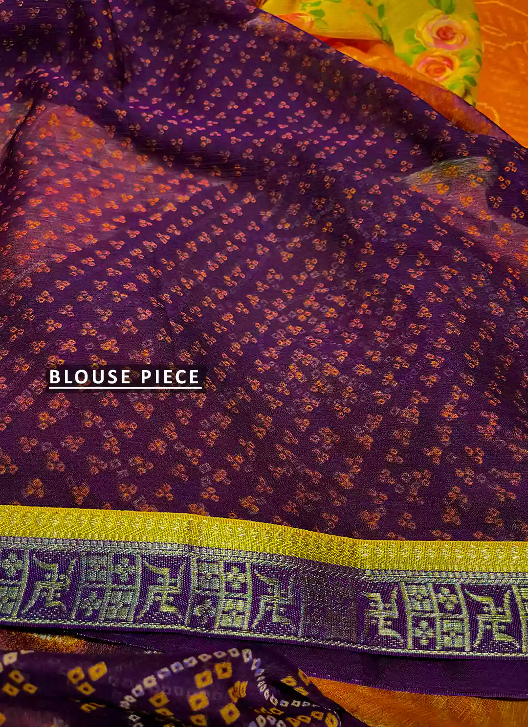 Bandhej With Floral Print Multicolor Pure Georgette Saree - TREEVESTO