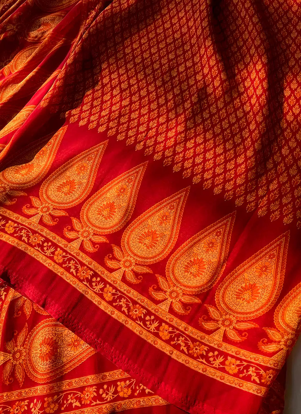 Buti Print Maroon Soft Georgette Saree - TREEVESTO