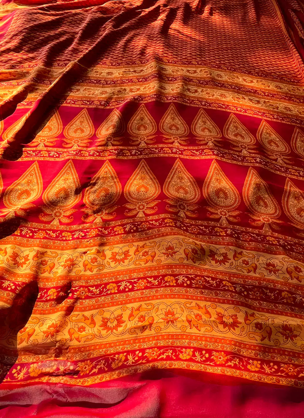Buti Print Maroon Soft Georgette Saree - TREEVESTO