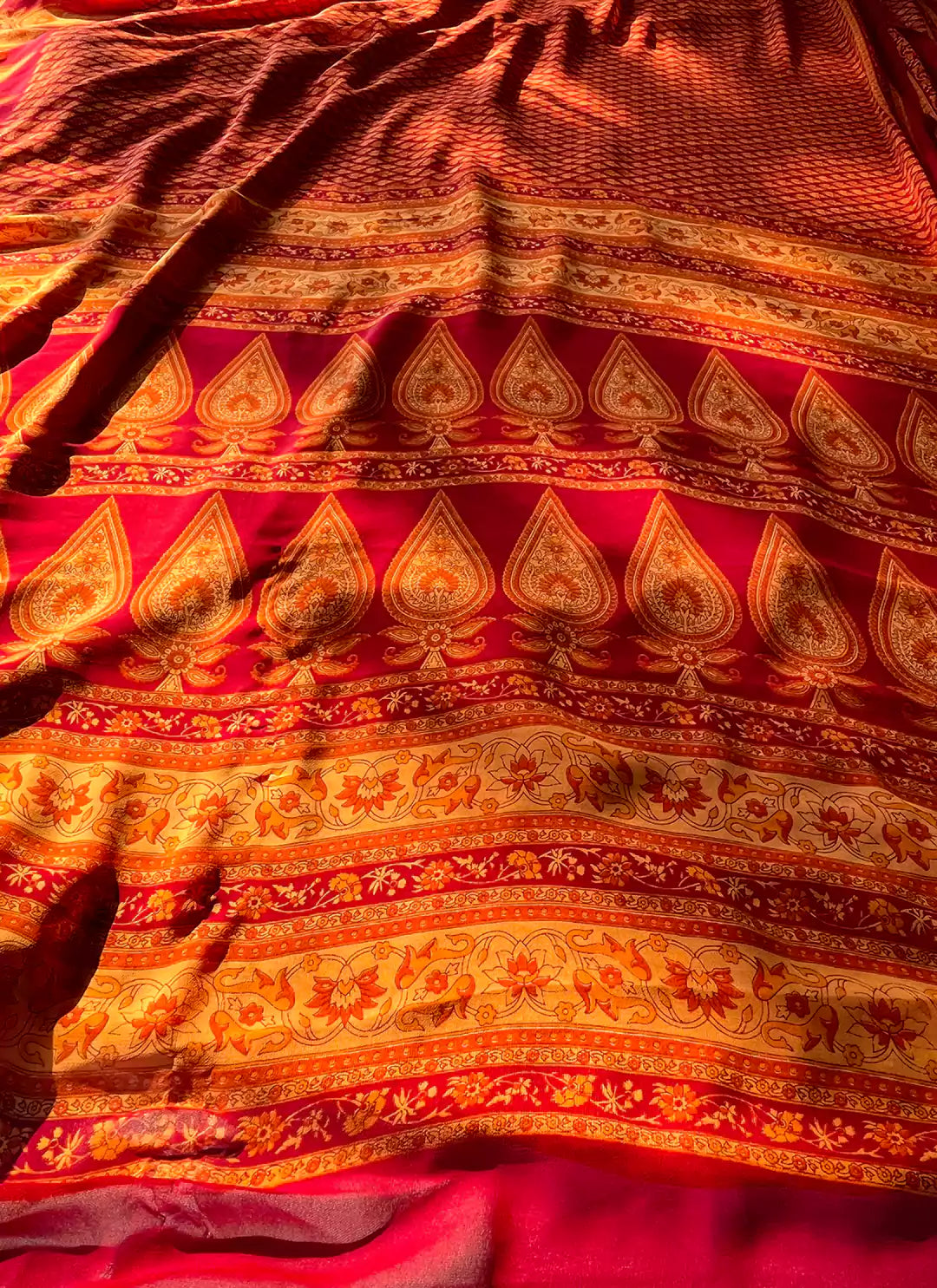Buti Print Maroon Soft Georgette Saree - TREEVESTO