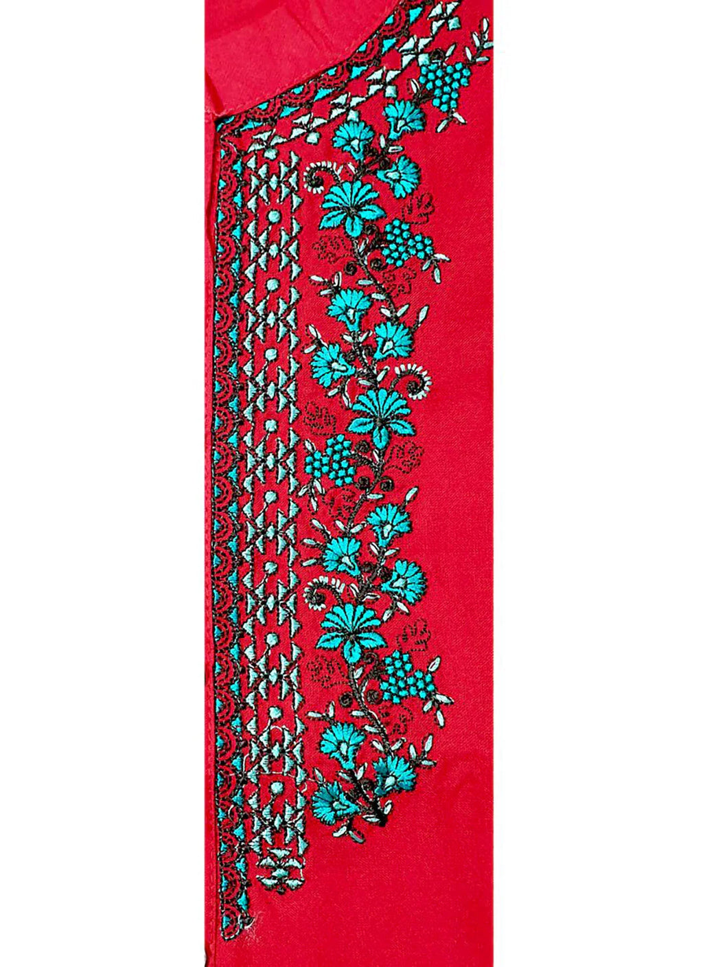 Chest Embroidered Magenta Liva Straight Kurta treevesto