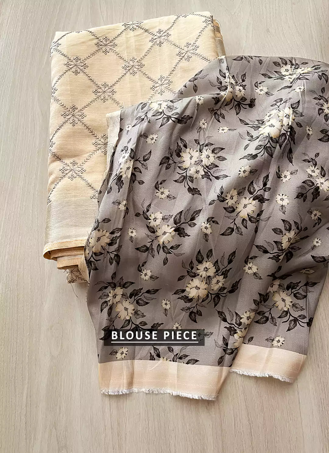 Fine Resham Embroidered Cream Soft Linen Saree - TREEVESTO