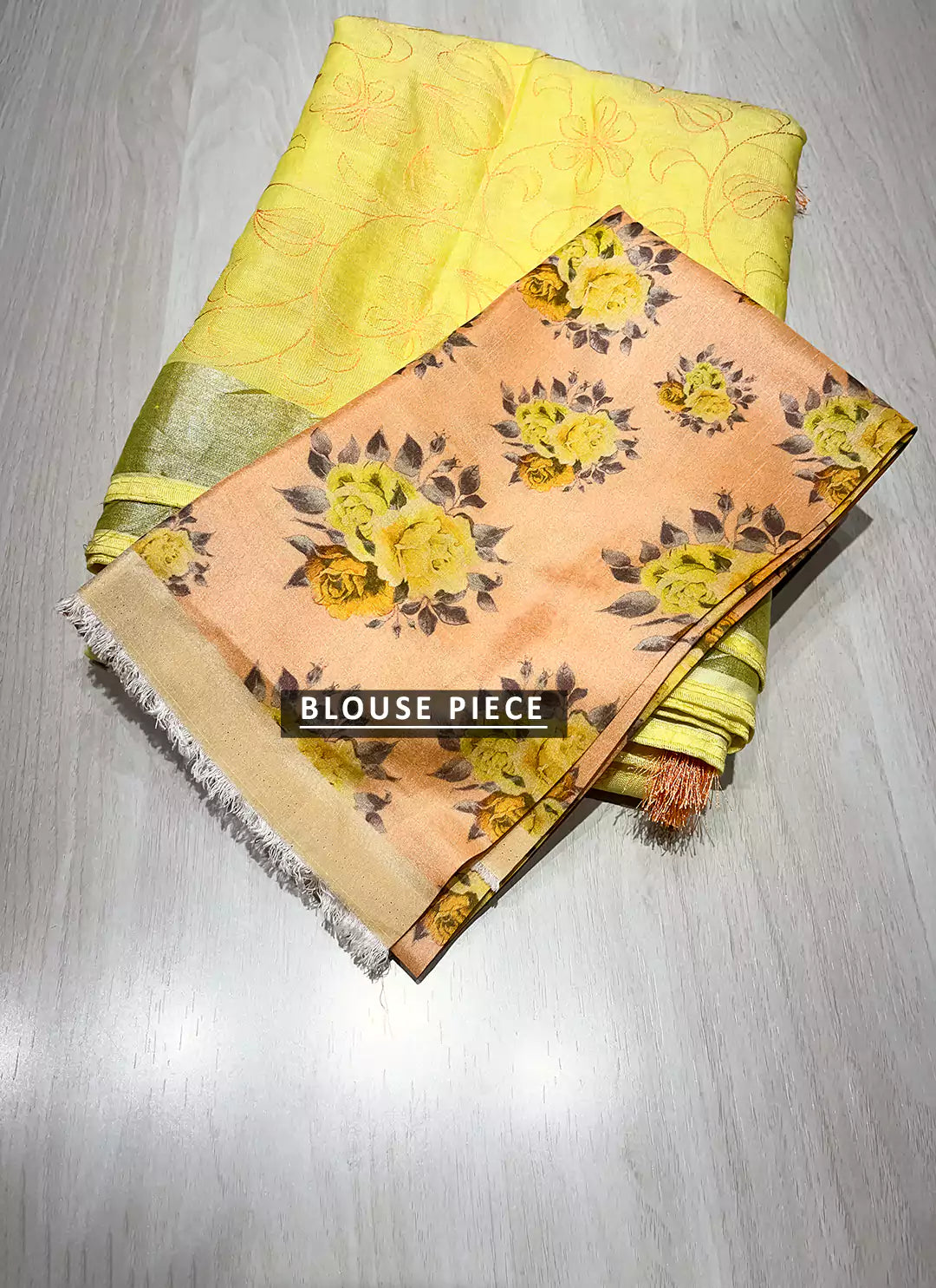 Fine Resham Embroidered Yellow Soft Linen Saree - TREEVESTO