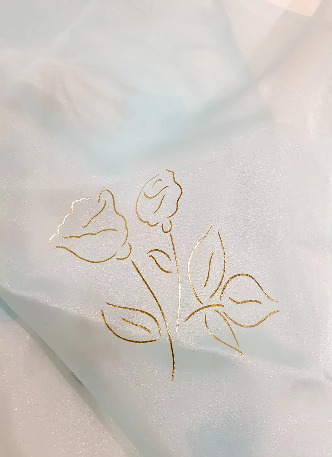 Floral Print Maya Blue Organza Saree - TREEVESTO
