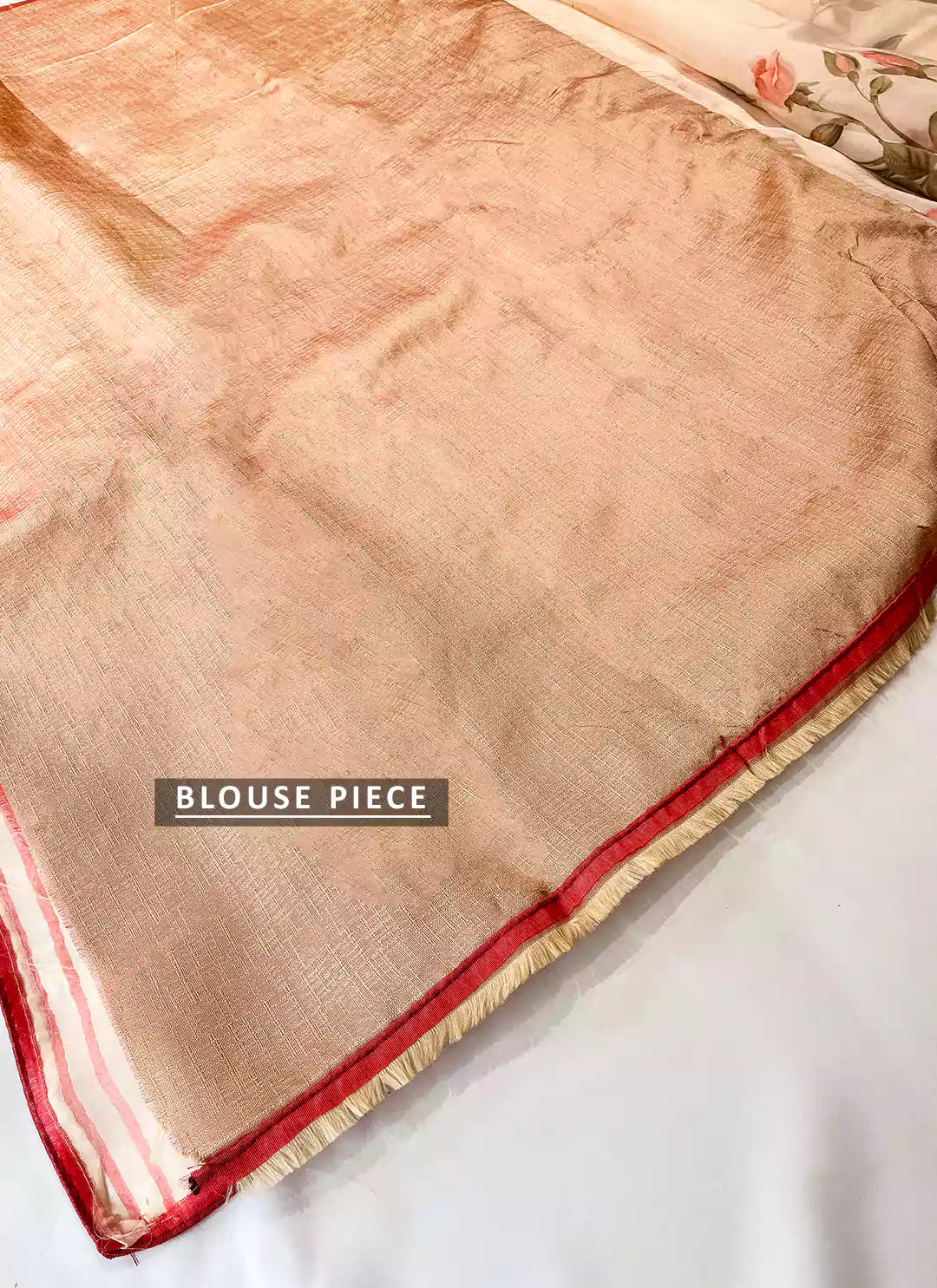 Floral Print Peach Colored Organza Saree - TREEVESTO