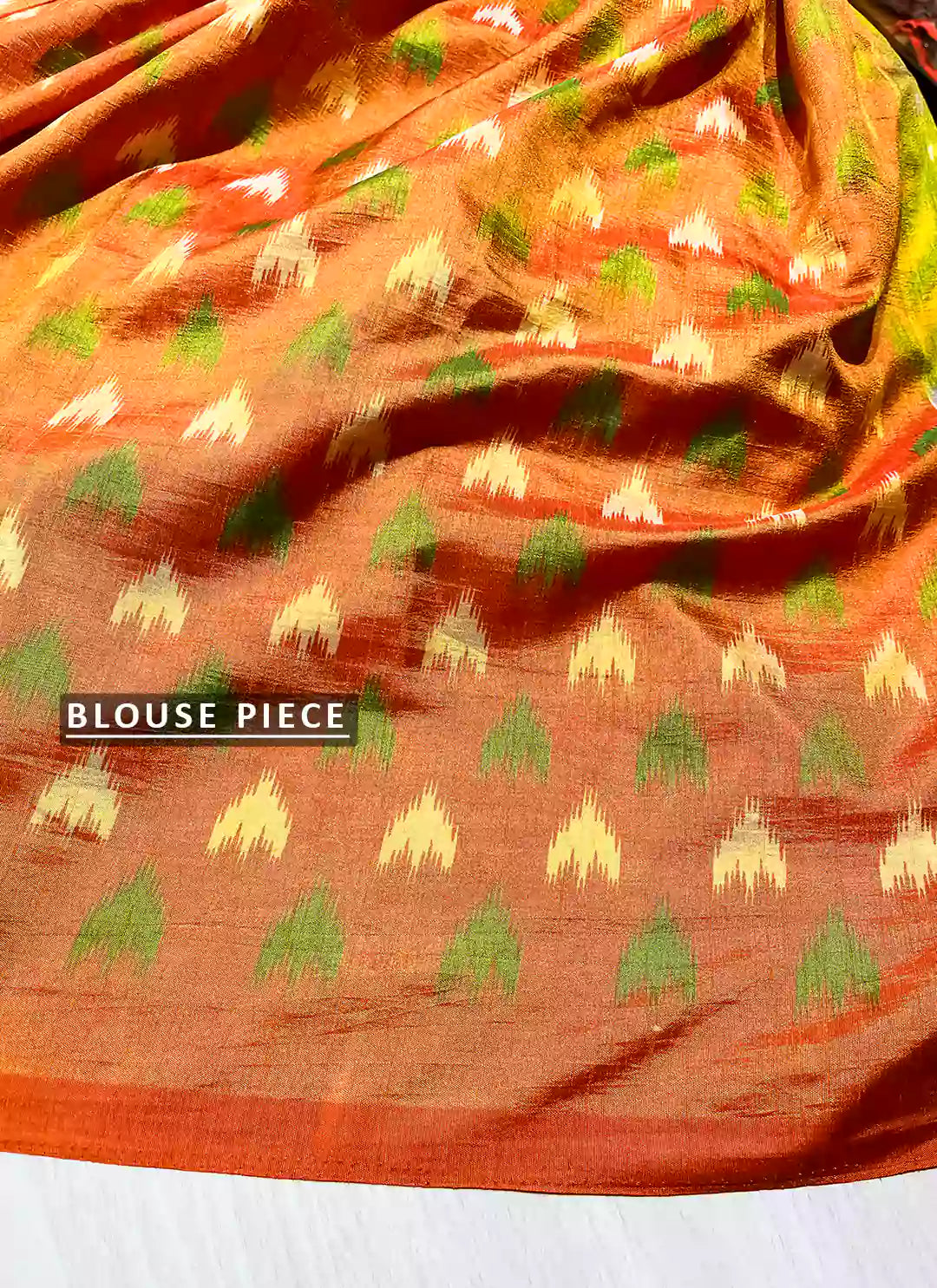 Geometric Print Green Soft Silk Saree treevesto