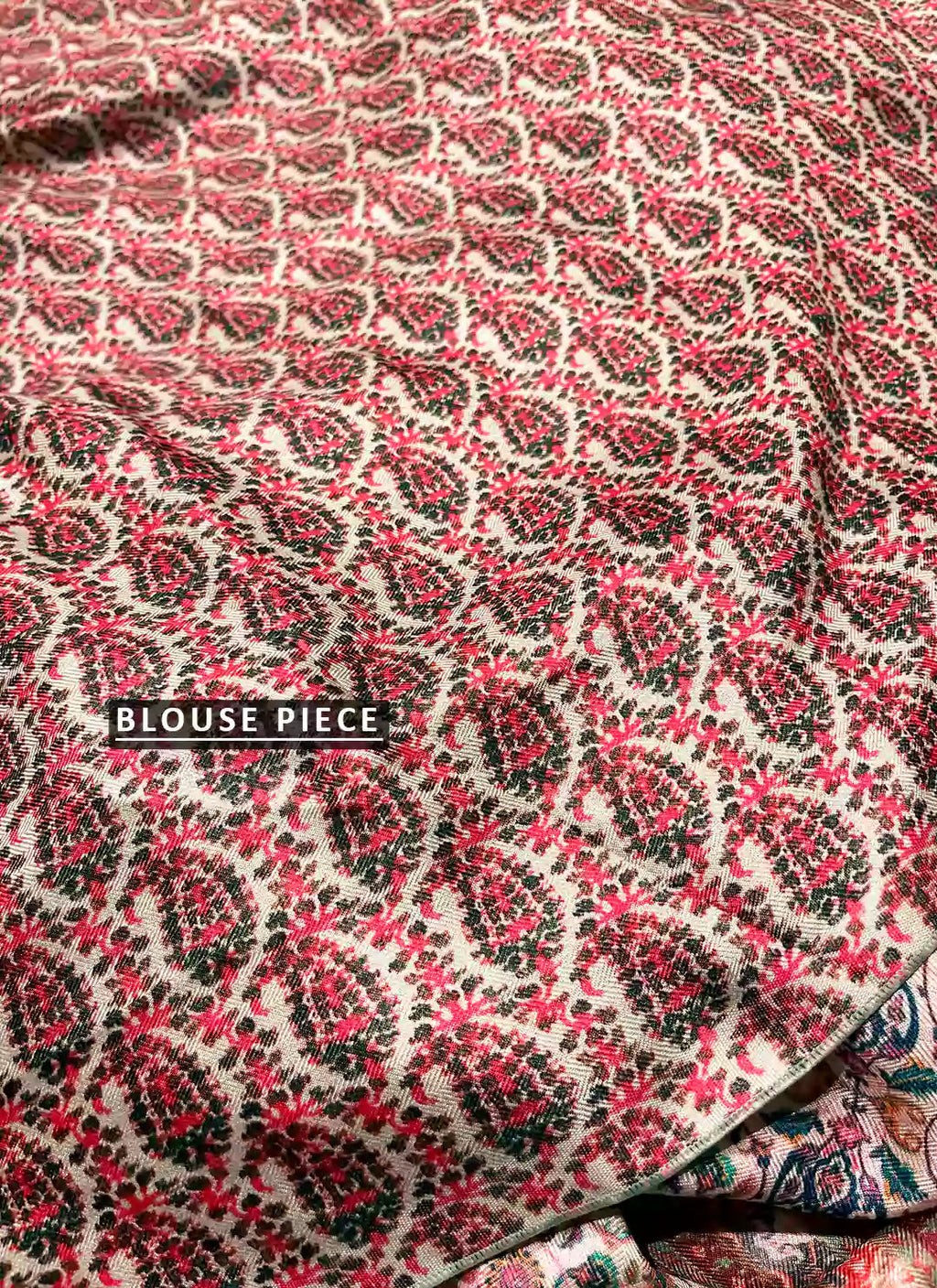 Kashmiri Print Light Pink Pashmina Silk Saree treevesto