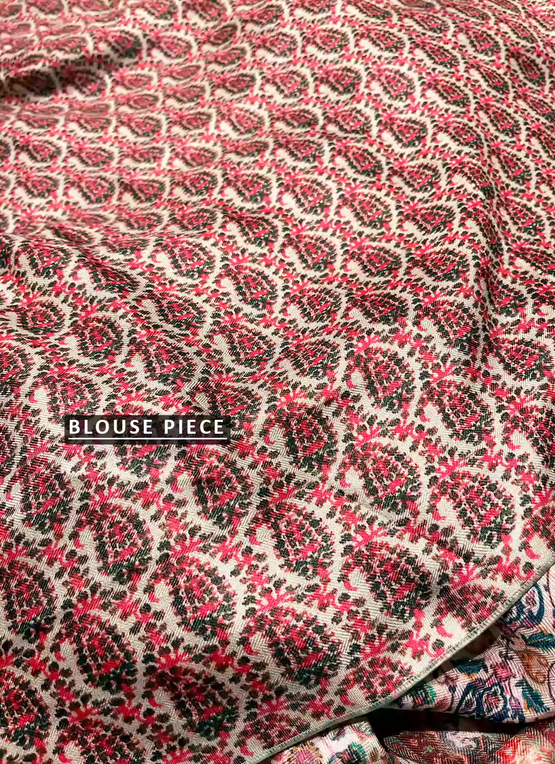 Kashmiri Print Light Pink Pashmina Silk Saree treevesto