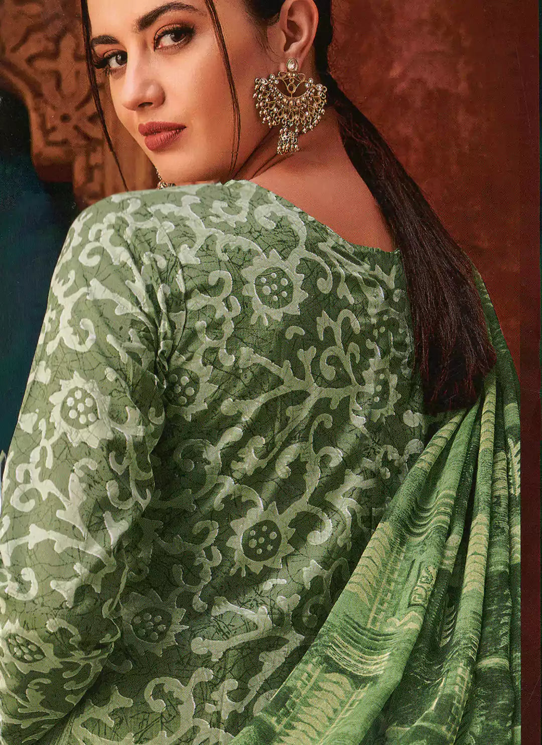 Pista Green Cambric Cotton Full Suit Set treevesto