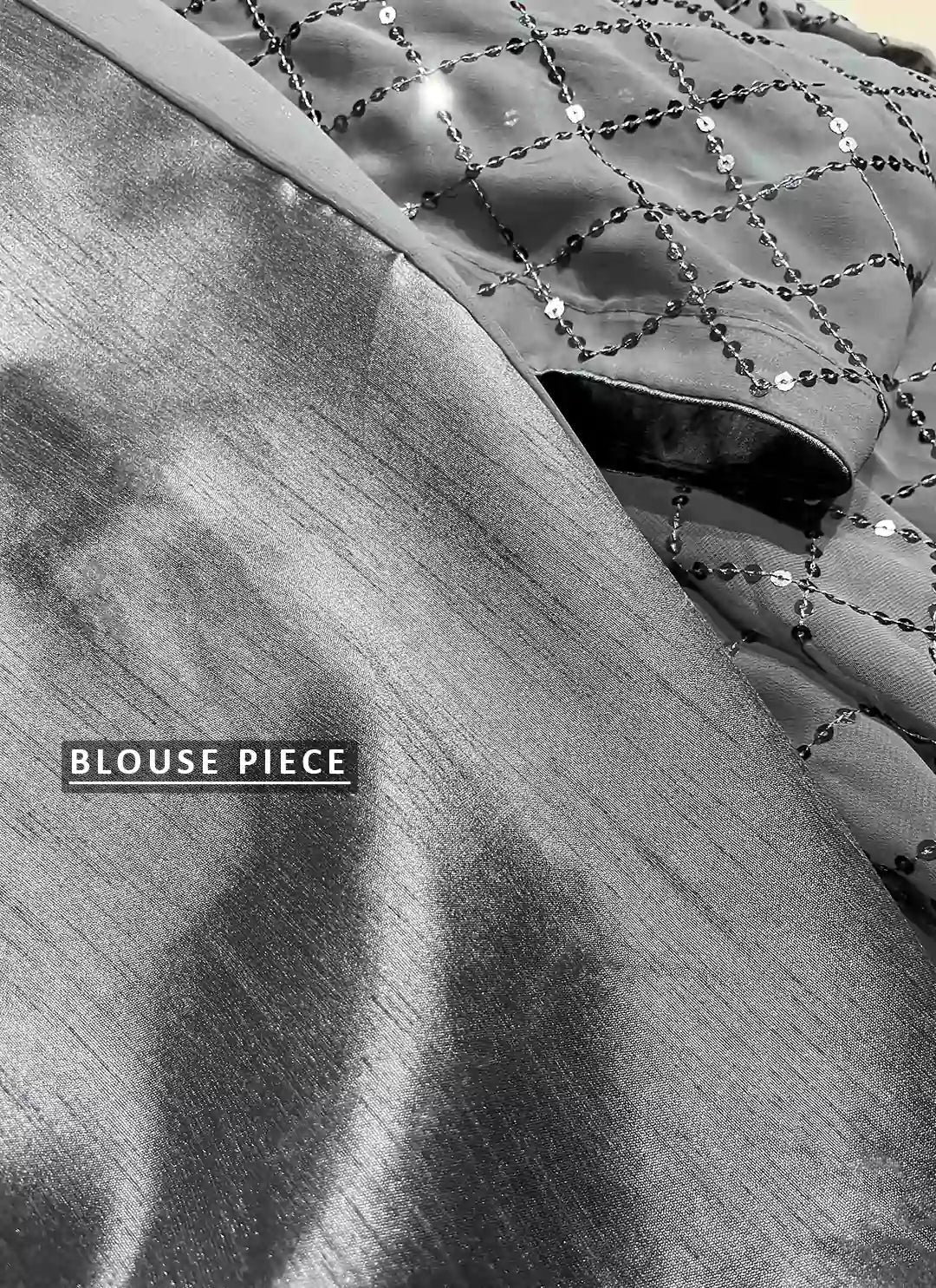 Pure Georgette Grey Sequin Saree treevesto