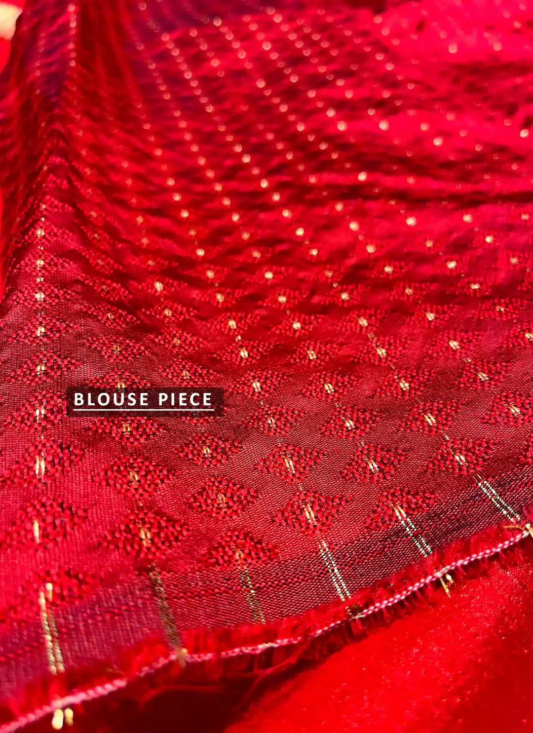 Red Soft Vichitra Silk Saree With Zari Border - TREEVESTO