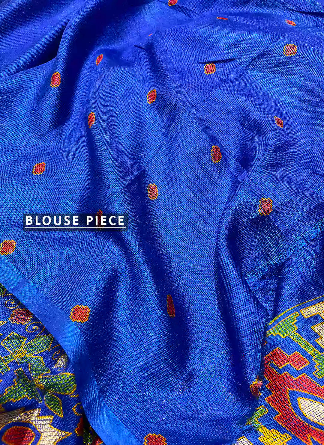 Royal Blue Jute Silk Saree - TREEVESTO