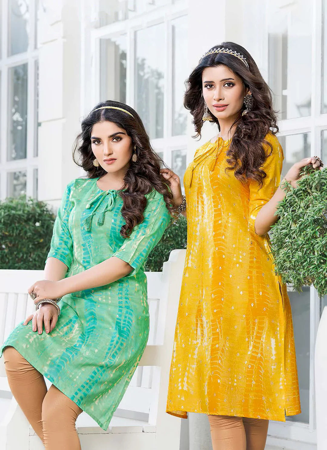 Shibori Print Sea Green Straight Kurta With Pocket treevesto