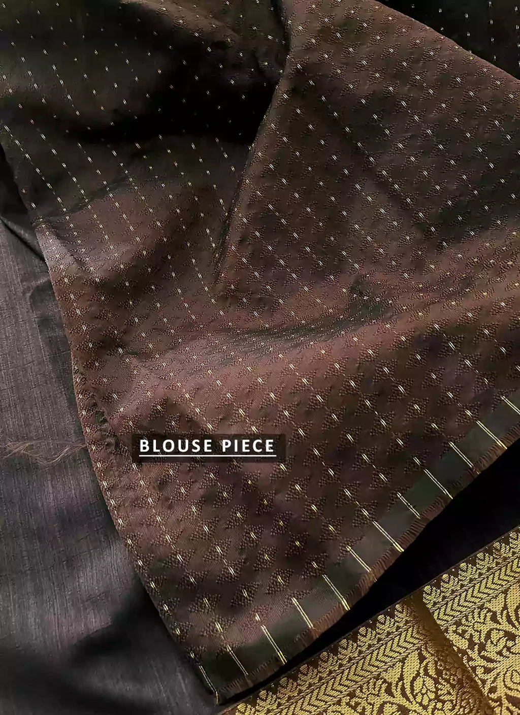 Taupe To Brown Ombre Dyed Soft Vichitra Silk Saree - TREEVESTO