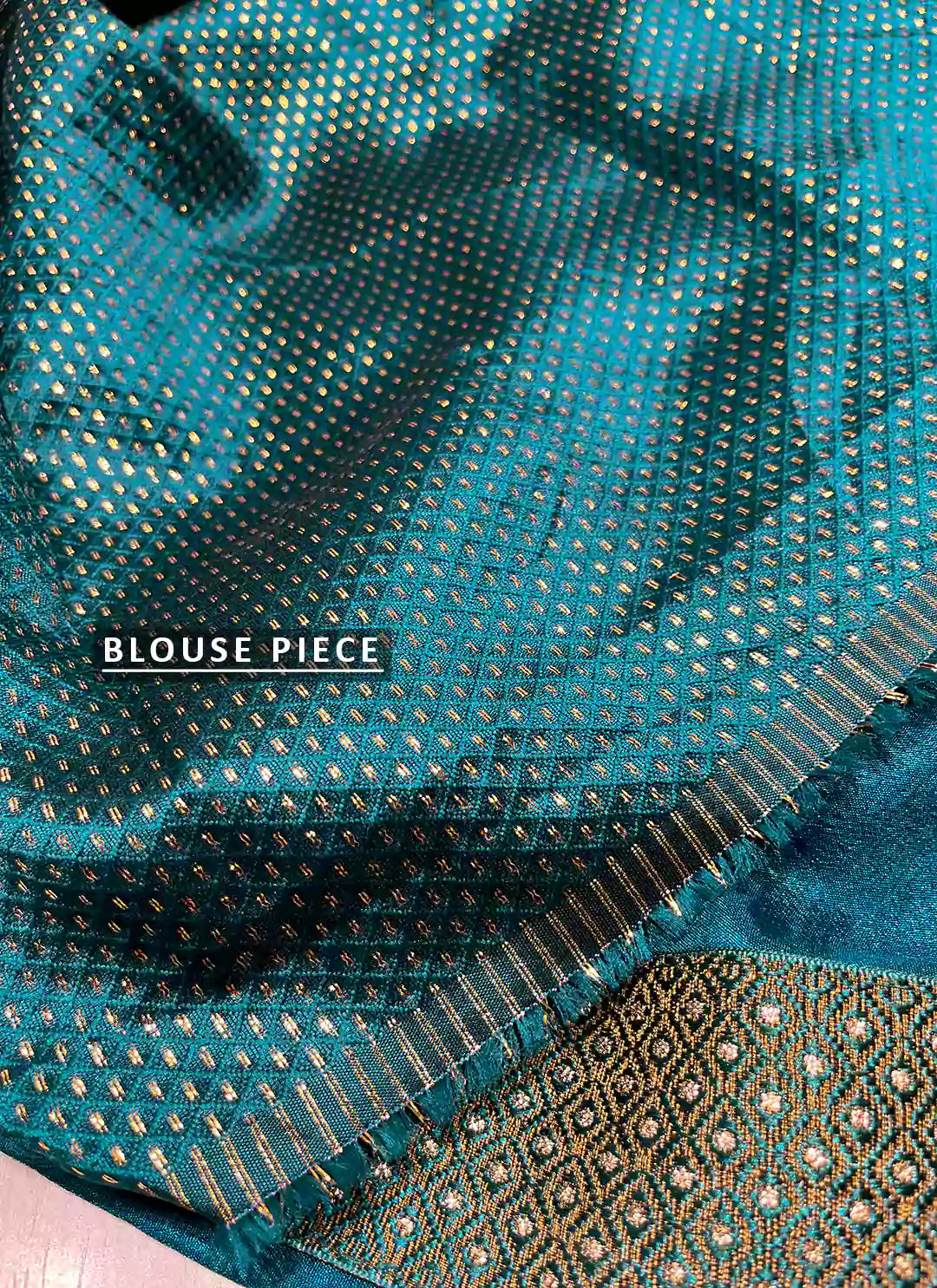 Teal Blue Dola Silk Plain Saree With Border - TREEVESTO
