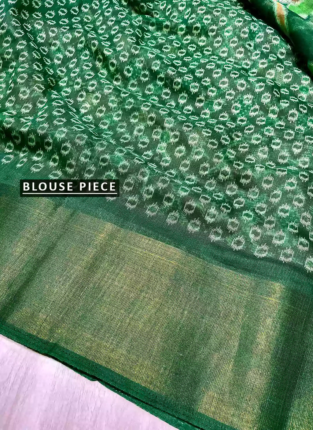 Folk Art Print Linen Cotton Saree treevesto