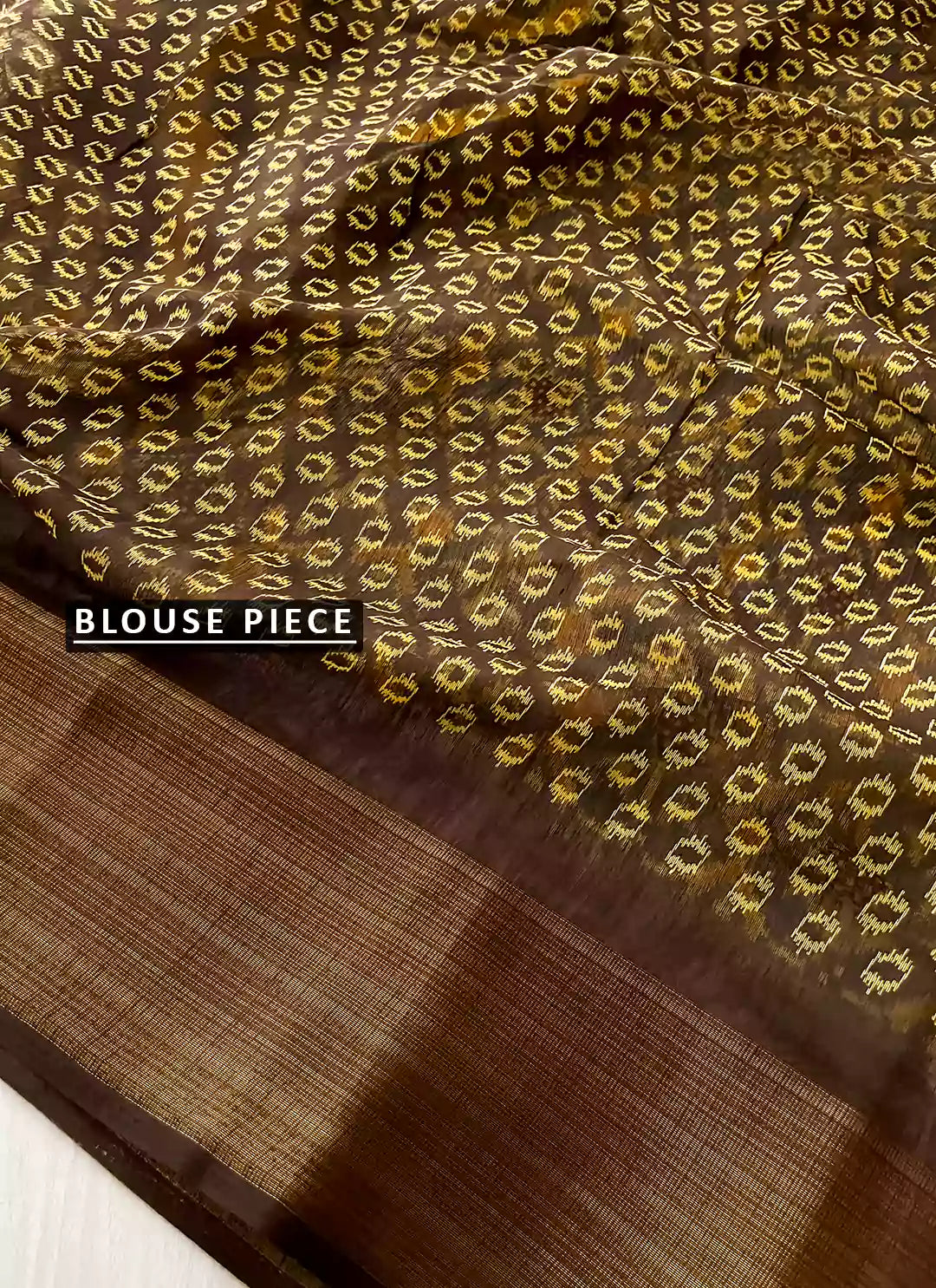 Folk Art Print Linen Cotton Saree treevesto