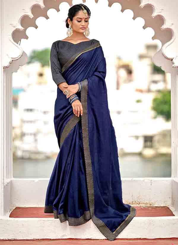Plain Party Wear Ladies Paper Silk Saree, Packaging Type: Packet at Rs 399  in Surat