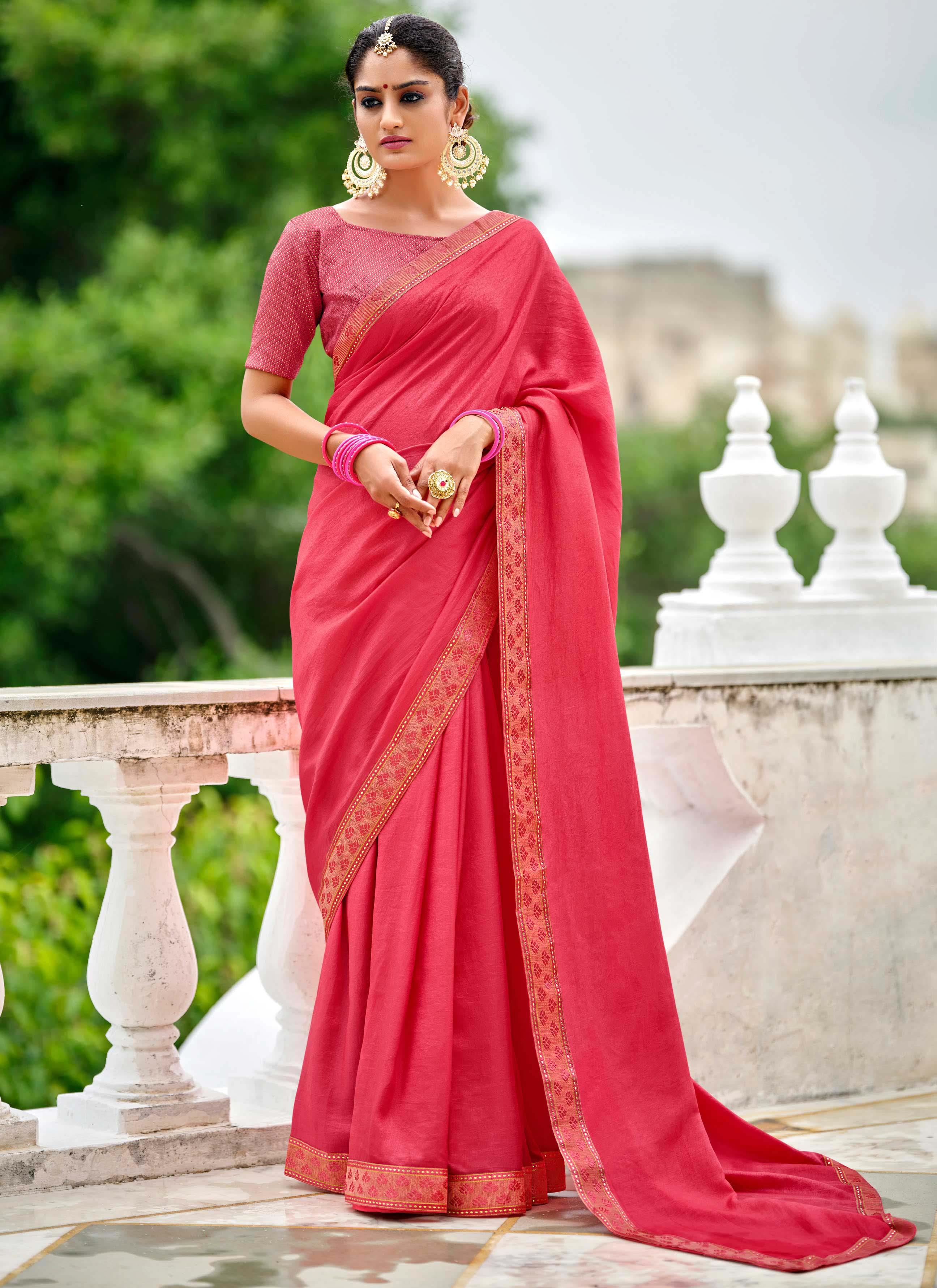 Plain Blouses With Silk Sarees- A Classy Pairing
