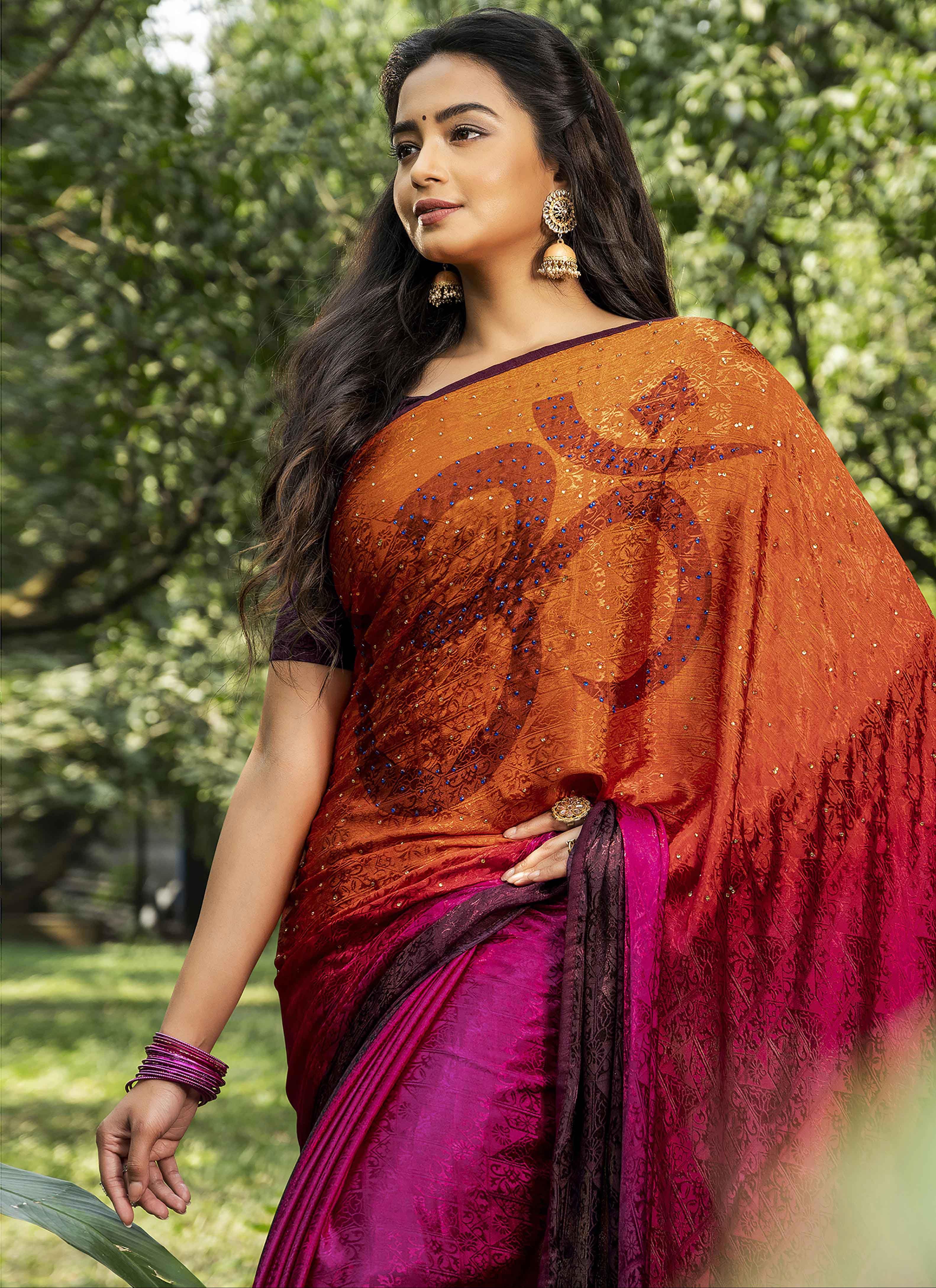 Orange Mulmul Pure Cotton Sarees Get Extra 10% Discount on All Prepaid –  Dailybuyys