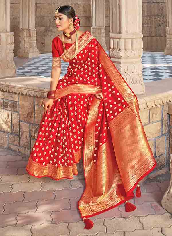 Pure Silk Red Opara Saree