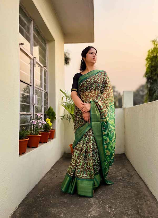 tribal_art_print_linen_cotton_saree