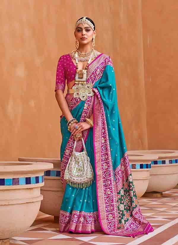 sky_blue_patola_silk_saree