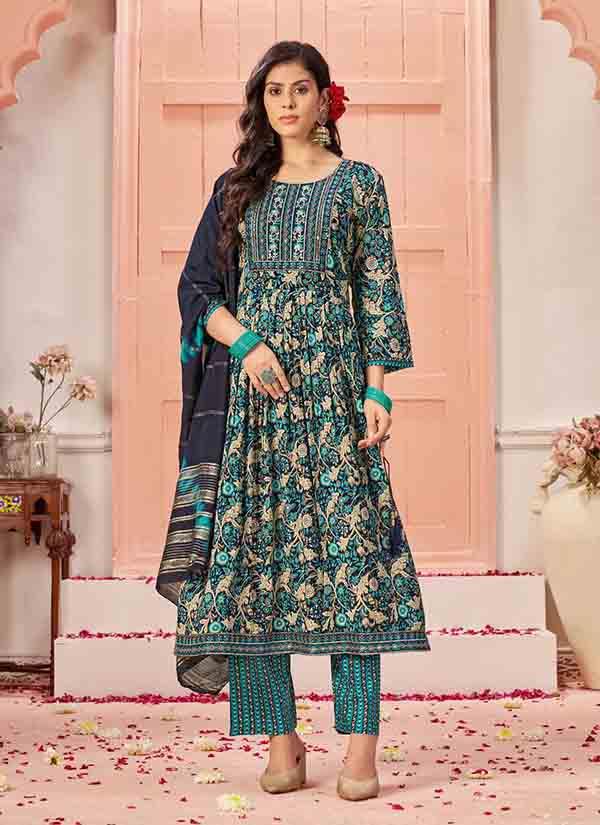 embroidered_kalamkari_print_teal_nyra_cut_suit_set