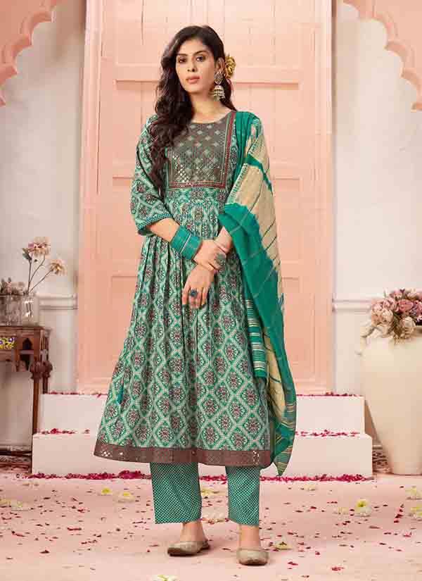 embroidered_ajrakh_print_green_nyra_cut_suit_set